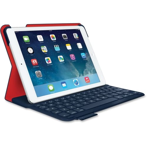 Logitech - Ultrathin Portfolio Keyboard Case for Apple® iPad® Air - Midnight Navy - Larger Front