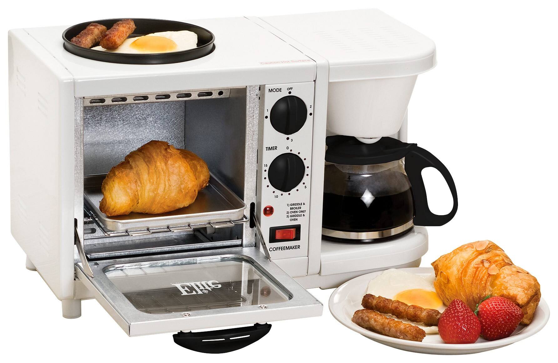 Elite - 3-in-1 Multifunction Breakfast Center - White - Alternate View