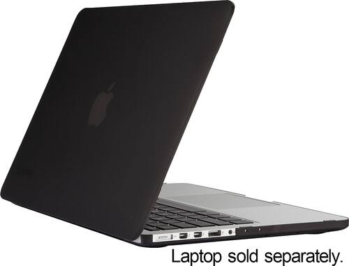 Speck - SeeThru Satin Case for 13" Apple® MacBook® Pro with Retina - Black - Larger Front
