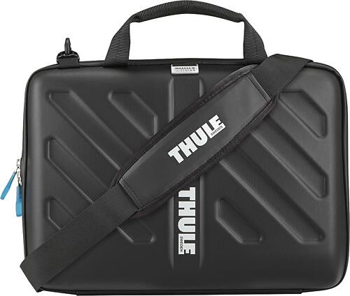 Thule - Gauntlet Attaché Case for 13" Apple® MacBook® and MacBook Pro - Black - Larger Front