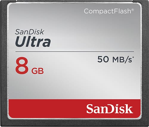 SanDisk - Ultra 8GB CompactFlash Memory Card - Black/Gray - Larger Front