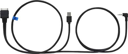 Kenwood - iPod®/iPhone® A/V Cable for Decks with Rear USB Input - Black - Larger Front