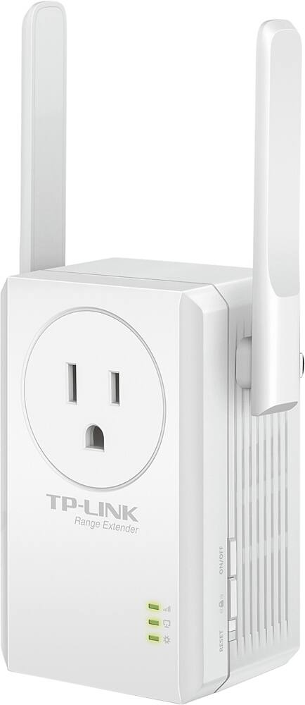 TP-LINK - Wireless N300 Wi-Fi Range Extender with AC Passthrough - White - Left Zoom