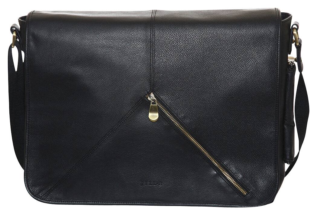 Jill-e - Sasha Messenger Laptop Bag - Black - Larger Front