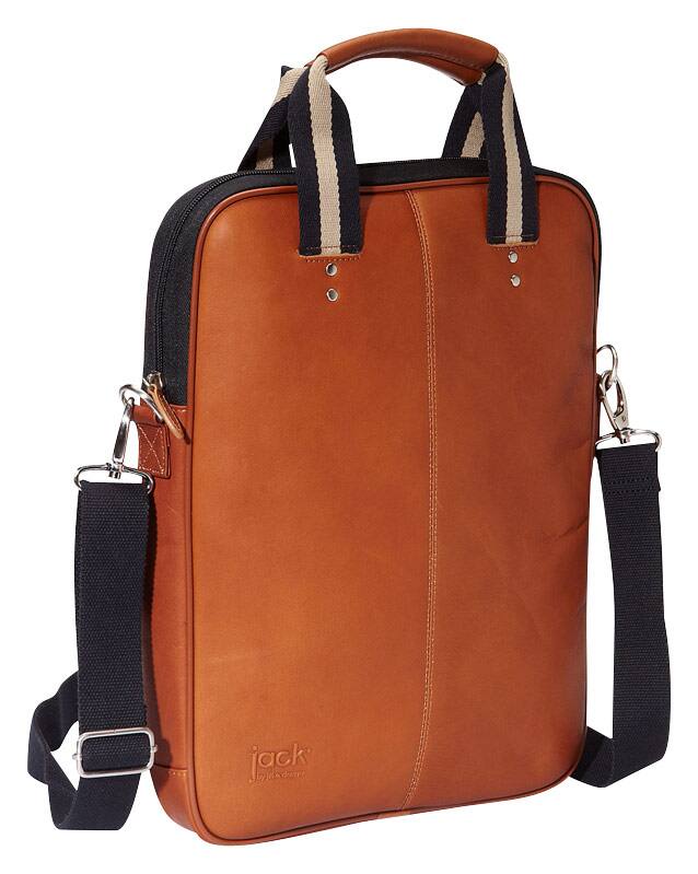 Jill-e - Jack Lenox Laptop Messenger Bag - Tan - Larger Front