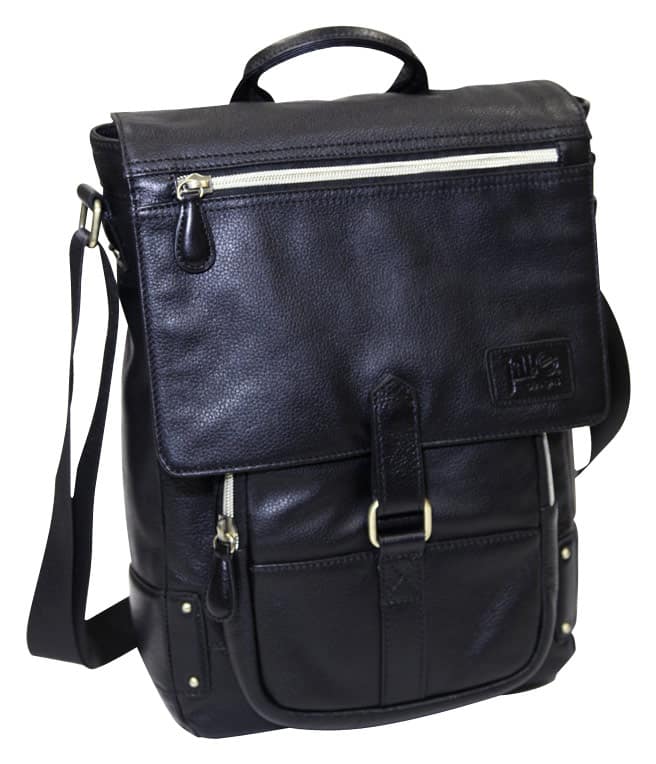 Jill-e - Emma Laptop Messenger Bag - Black - Larger Front