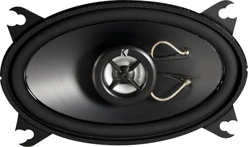 Kicker - 4" x 6" Coaxial Speakers with Polypropylene Cones (Pair) - Graphite - Larger Front