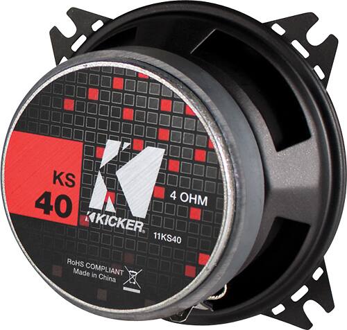 Kicker - 4" Coaxial Speakers with Polypropylene Cones (Pair) - Graphite - Back