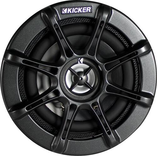 Kicker - 4" Coaxial Speakers with Polypropylene Cones (Pair) - Graphite - Larger Front
