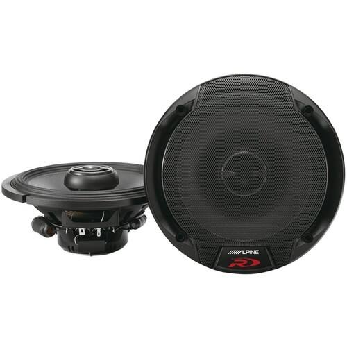 Alpine - Type R 6-1/2" 2-Way Coaxial Car Speaker with Hybrid Fiber Cones (Pair) - Black - Larger Front