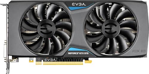 EVGA - GeForce GTX 970 4GB GDDR5 PCI Express 3.0 Graphics Card - Black - Larger Front