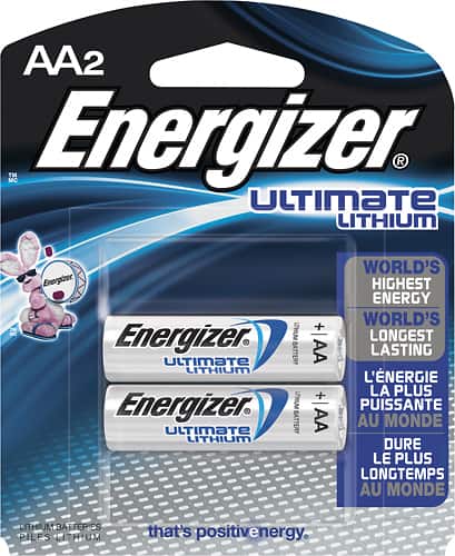 Energizer - Ultimate Lithium AA Batteries (2-Pack) - Larger Front