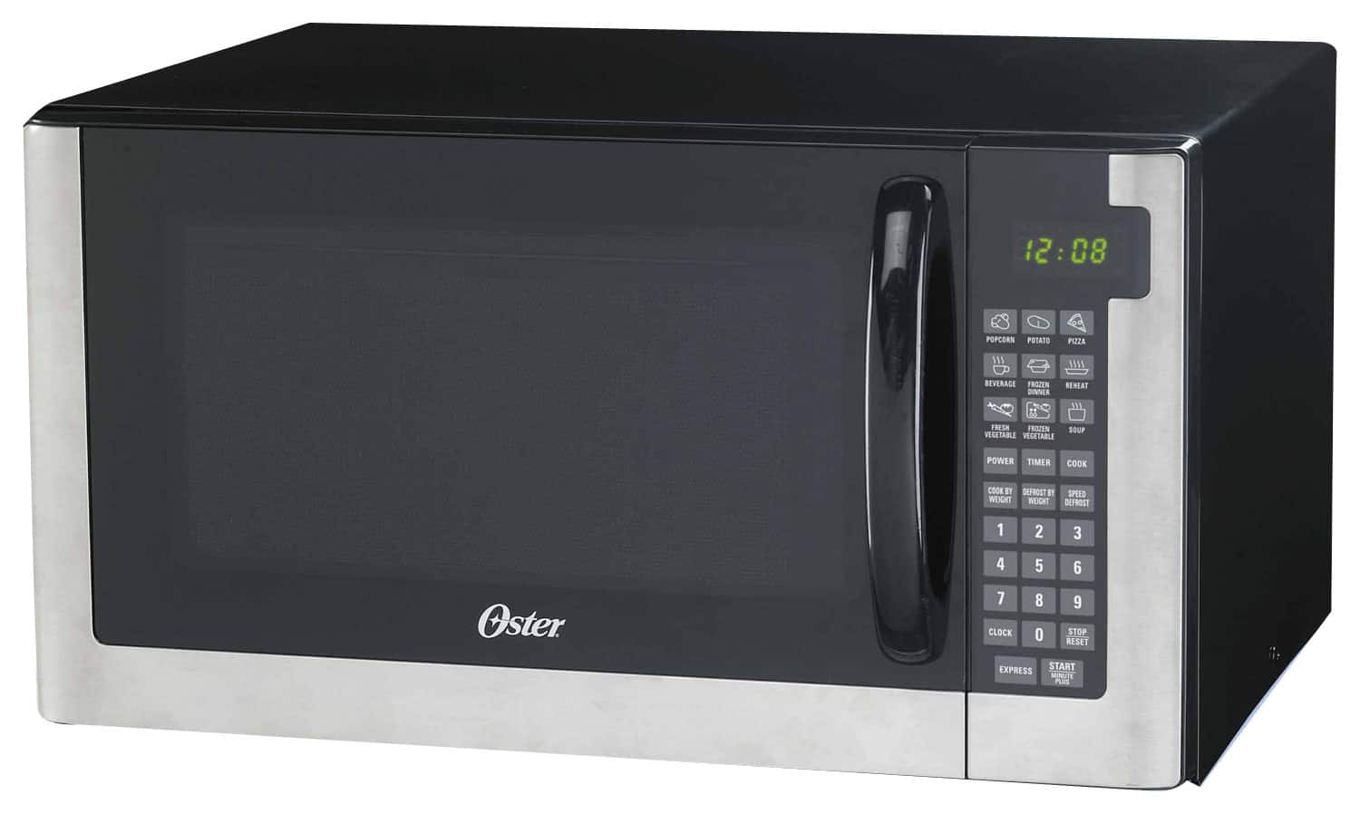 Oster - 1.4 Cu. Ft. Mid-Size Microwave - Black - Larger Front