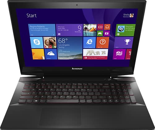 Lenovo - 15.6" Touch-Screen Laptop - Intel Core i7 - 8GB Memory - 1TB+8GB Hybrid Hard Drive - Silver - Larger Front