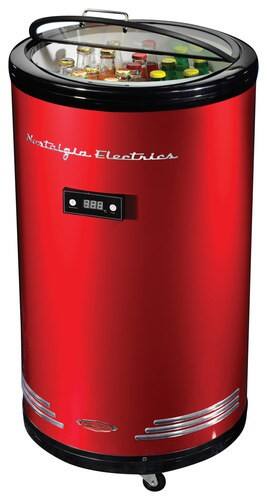 Nostalgia Electrics - Retro Series 1.7 Cu. Ft. Party Cooler - Red - Larger Front