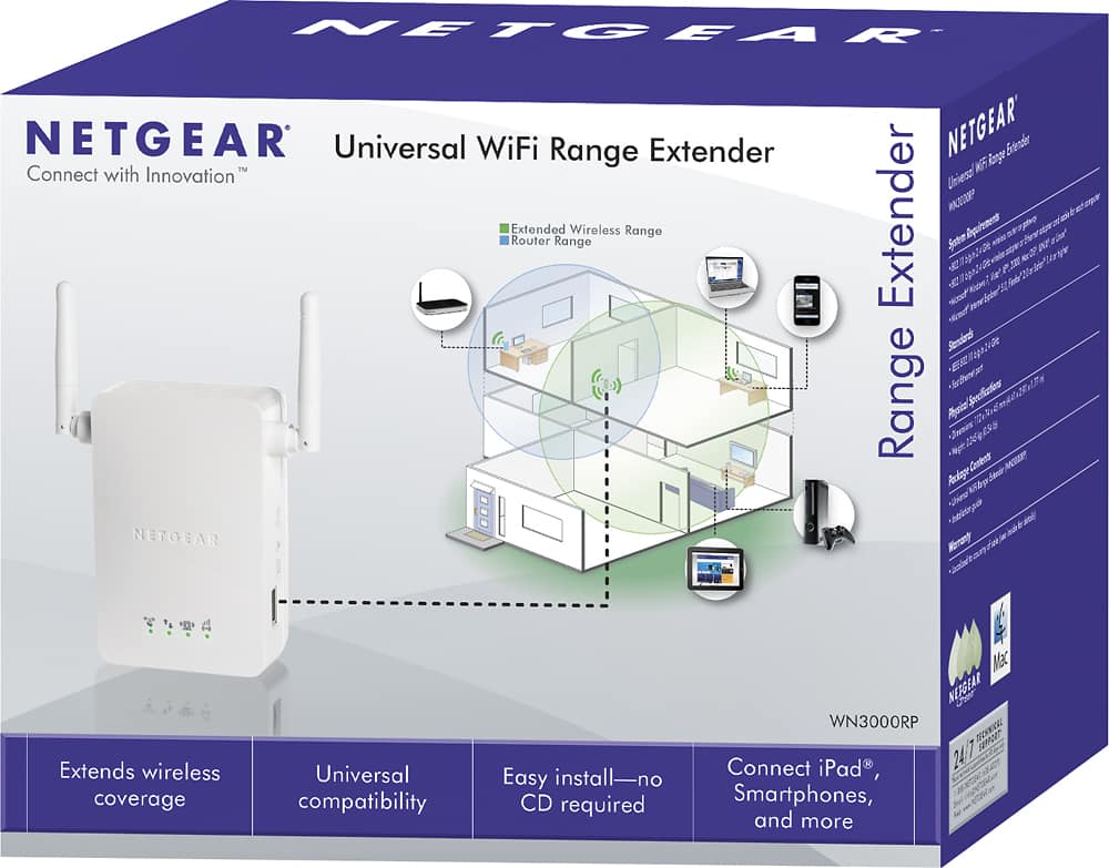 NETGEAR - Universal Wi-Fi Range Extender with Ethernet port - White - AlternateView13 Zoom