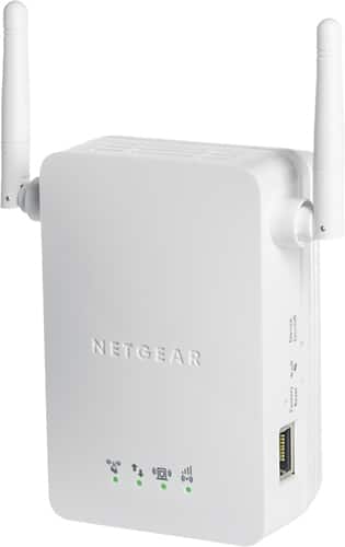 NETGEAR - Universal Wi-Fi Range Extender with Ethernet port - White - Left
