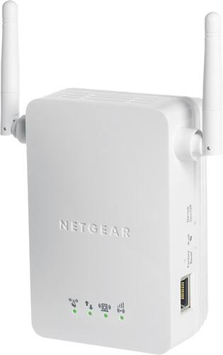 NETGEAR - Universal Wi-Fi Range Extender with Ethernet port - White - Left
