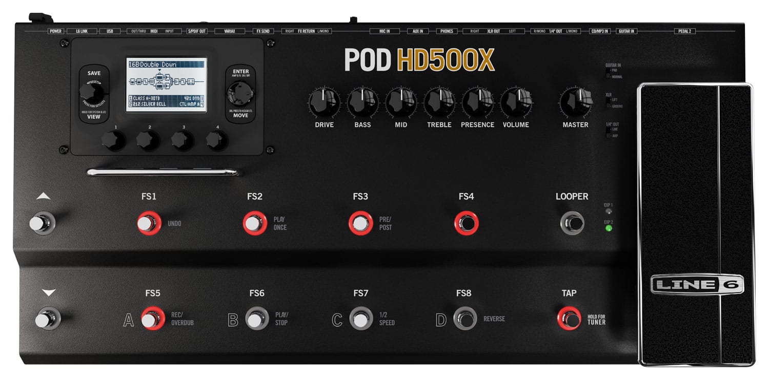 Line 6 - POD HD500X Amp Modeling Processor - Black - Larger Front