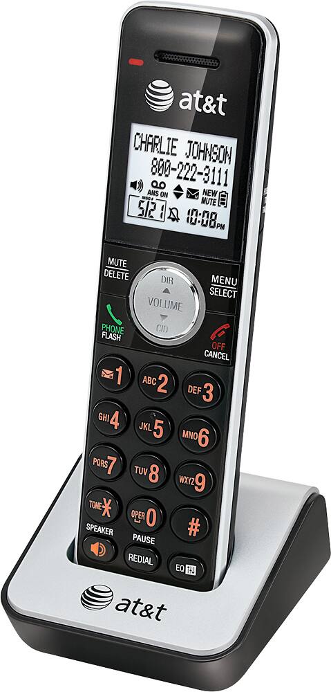 AT&T - CL80111 DECT 6.0 Cordless Expansion Handset - Black - Left Zoom