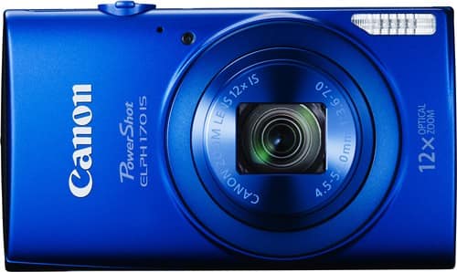 Canon - PowerShot ELPH 170 IS 20.0-Megapixel Digital Camera - Blue - Larger Front