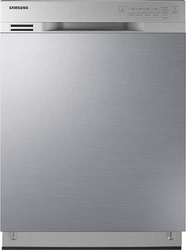 Samsung - 24" Front Control Built-In Dishwasher with Stainless Steel Tub - Stainless Steel - Larger Front