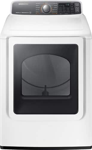 Samsung - 7.4 Cu. Ft. 11-Cycle Steam Gas Dryer - White - Larger Front