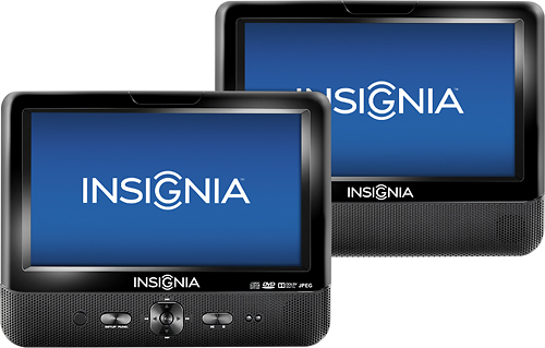 Insignia™ - 9" Dual TFT-LCD Portable DVD Player - Black - Larger Front