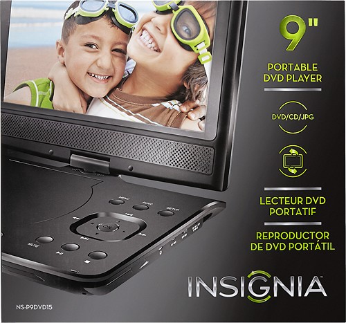 Insignia™ - 9" Dual TFT-LCD Portable DVD Player - Black - Alternate View 1