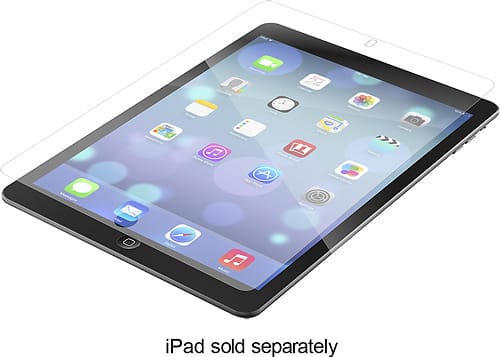 ZAGG - InvisibleShield HD Screen Protector for Apple® iPad Air® and iPad Air 2 - Clear - Larger Front