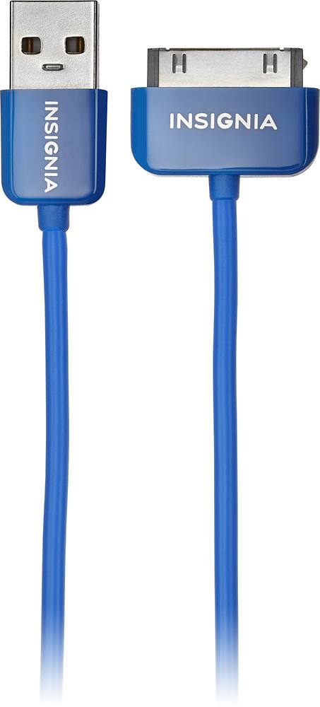 Insignia™ - Apple MFi Certified 4' 30-Pin Charge-and-Sync Cable for Select Apple® Devices - Blue - AlternateView12 Zoom