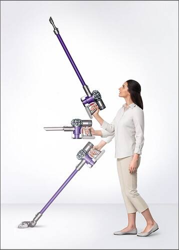 Dyson - DC59 Animal Bagless Cordless Stick Vacuum - Nickel/Red/Purple - Alternate View 4