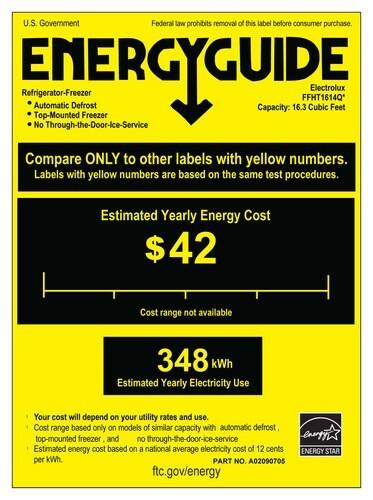 Frigidaire - 16.3 Cu. Ft. Top-Freezer Refrigerator - Bisque - Energy Guide