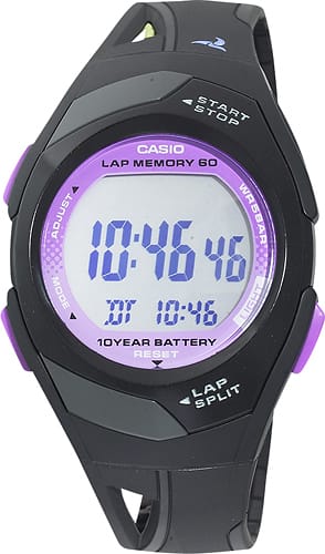 Casio - Women's Runner Eco-Friendly Digital Watch - Black - Larger Front