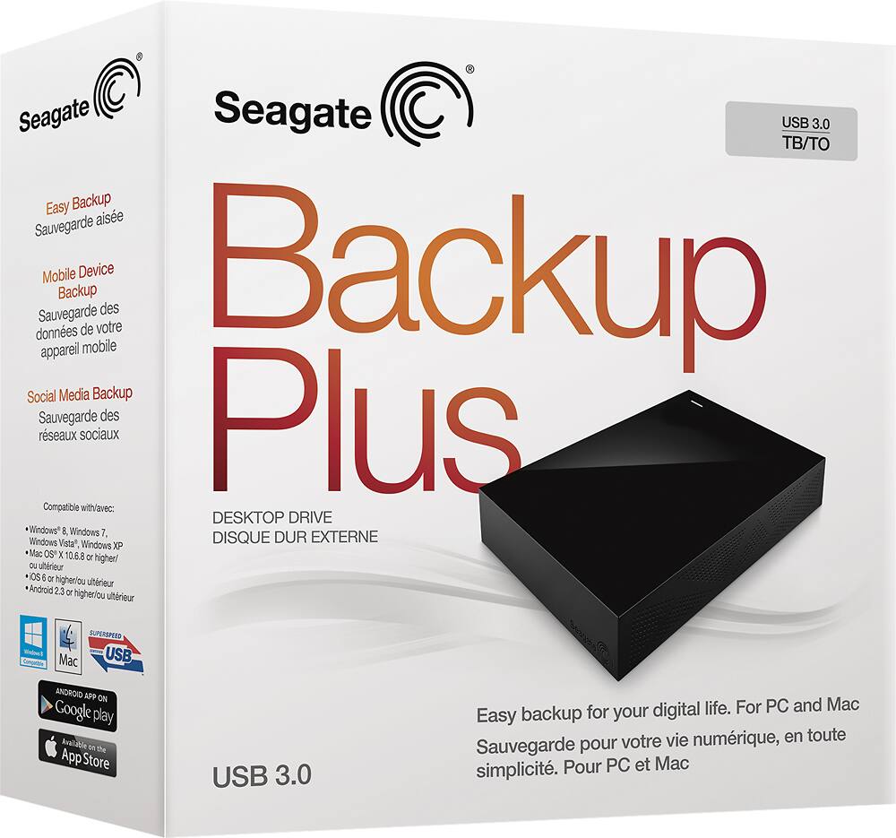 Seagate - Backup Plus Desktop 2TB External USB 3.0/2.0 Hard Drive - Black - AlternateView1 Zoom