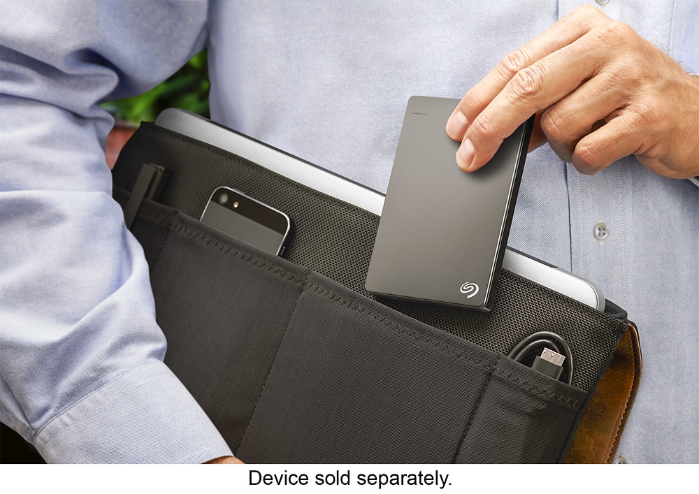 Seagate - Backup Plus Slim 1TB External USB 3.0/2.0 Portable Hard Drive - Black - AlternateView13 Zoom