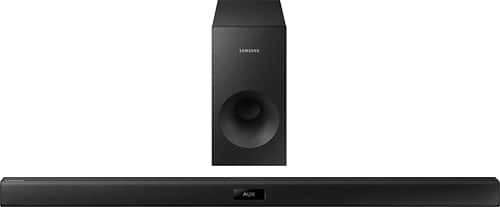 Samsung - 300 Series 2.1-Channel Soundbar with 5.25" Wired Passive Subwoofer - Black - Larger Front