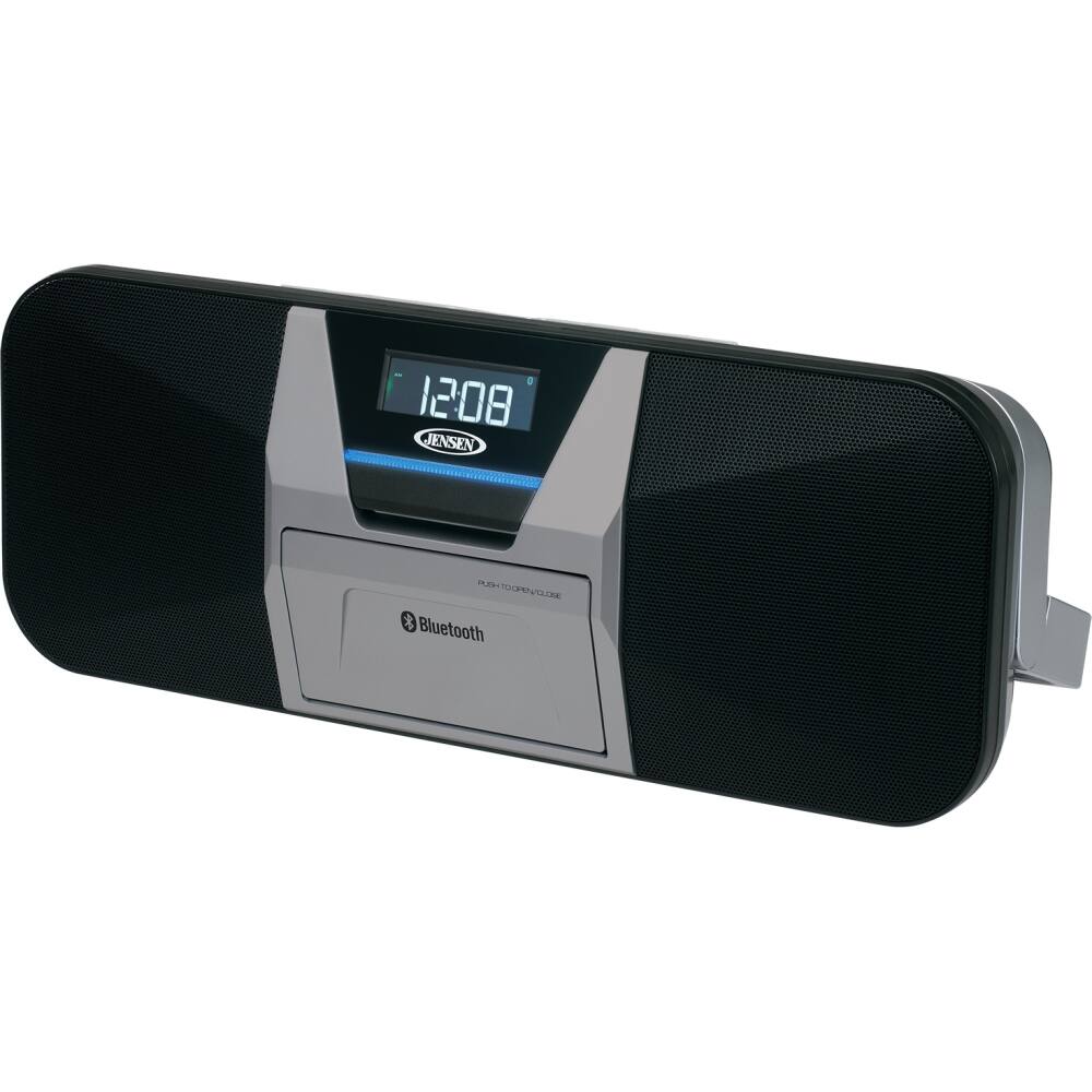 Jensen - Portable Bluetooth Speaker with Charging for All Smartphones - Black - Left Zoom
