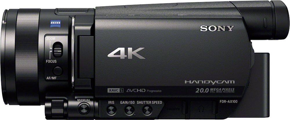 Sony - Prosumer AX100 4K HD Flash Memory Camcorder - Black - AlternateView1 Zoom