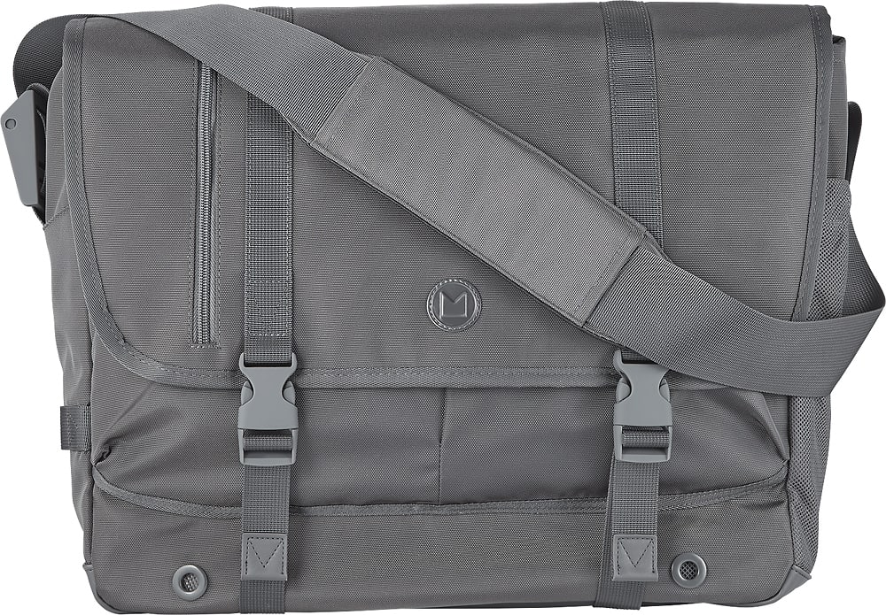 Modal - Athletic Field Messenger Laptop Bag - Gray - Front Zoom