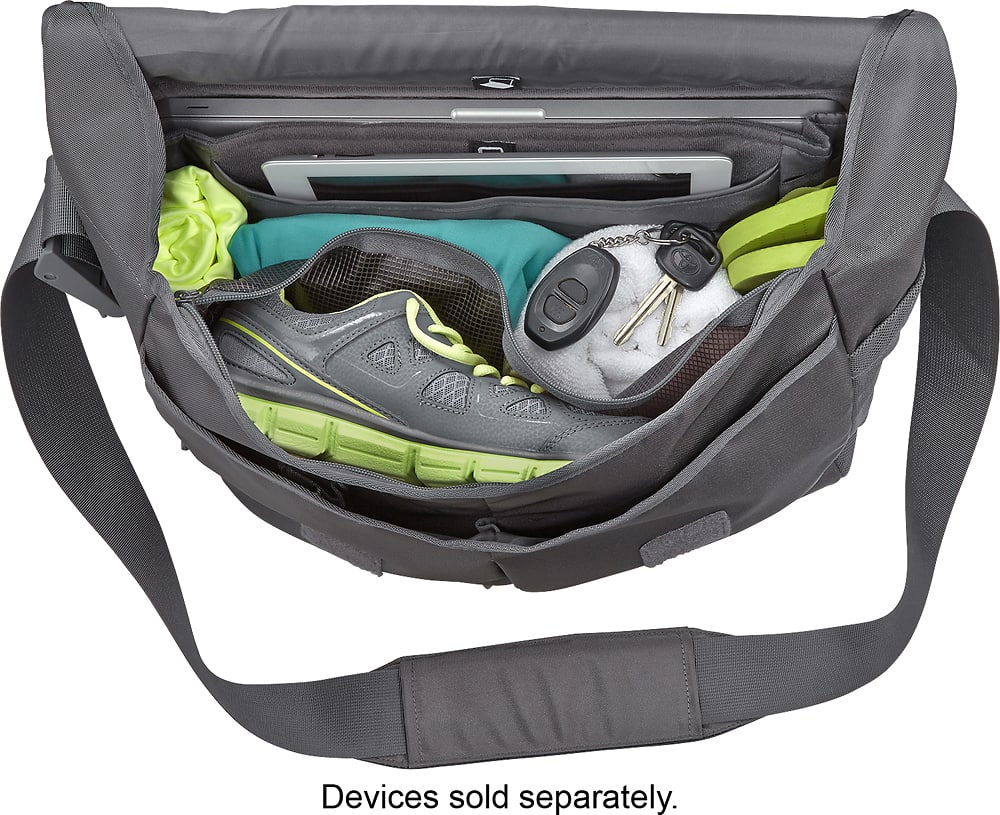 Modal - Athletic Field Messenger Laptop Bag - Gray - AlternateView17 Zoom