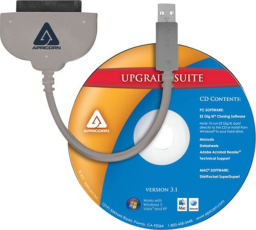 Apricorn - Data Transfer Cable - Gray - Larger Front