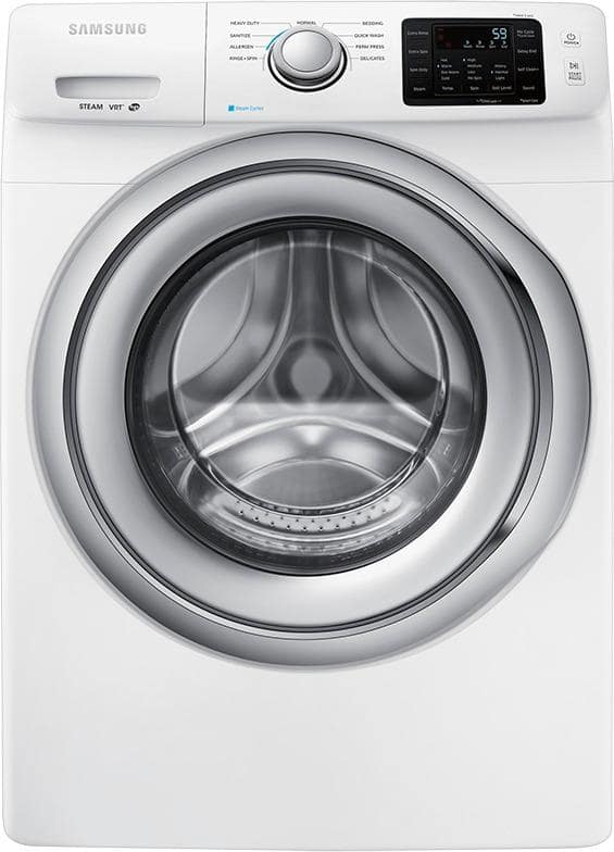 Samsung - 4.2 Cu. Ft. 9-Cycle High-Efficiency Steam Front-Loading Washer - White - Larger Front
