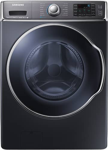 Samsung - 5.6 Cu. Ft. 15-Cycle High-Efficiency Steam Front-Loading Washer - Onyx - Larger Front