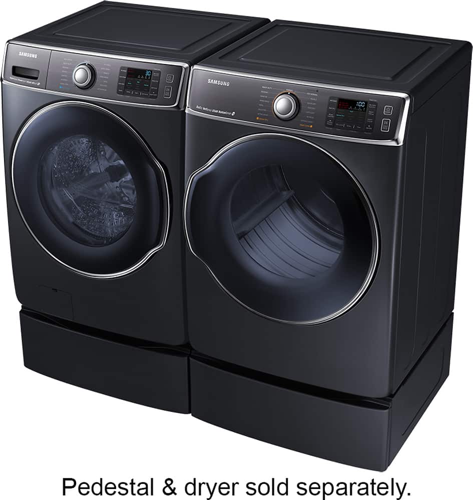 Samsung - 5.6 Cu. Ft. 15-Cycle High-Efficiency Steam Front-Loading Washer - Onyx - AlternateView12 Zoom