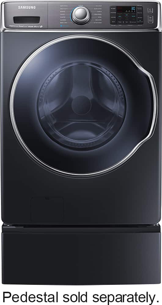 Samsung - 5.6 Cu. Ft. 15-Cycle High-Efficiency Steam Front-Loading Washer - Onyx - AlternateView1 Zoom