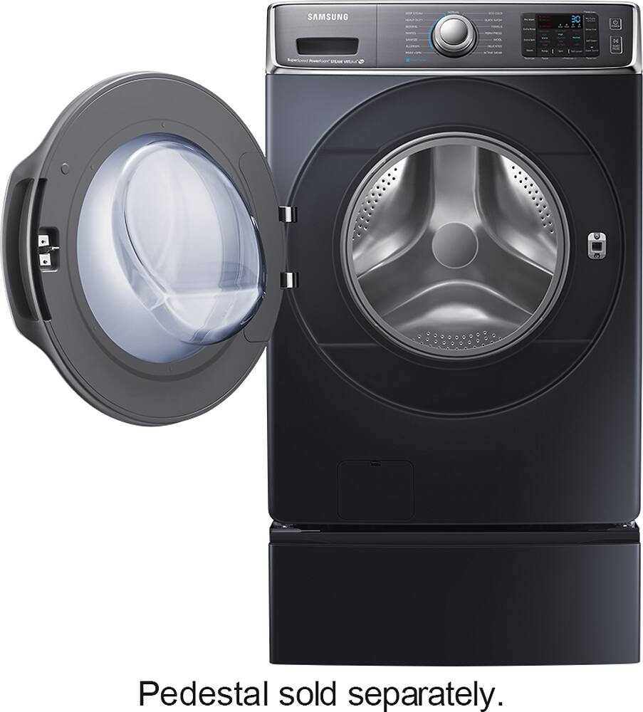 Samsung - 5.6 Cu. Ft. 15-Cycle High-Efficiency Steam Front-Loading Washer - Onyx - AlternateView2 Zoom