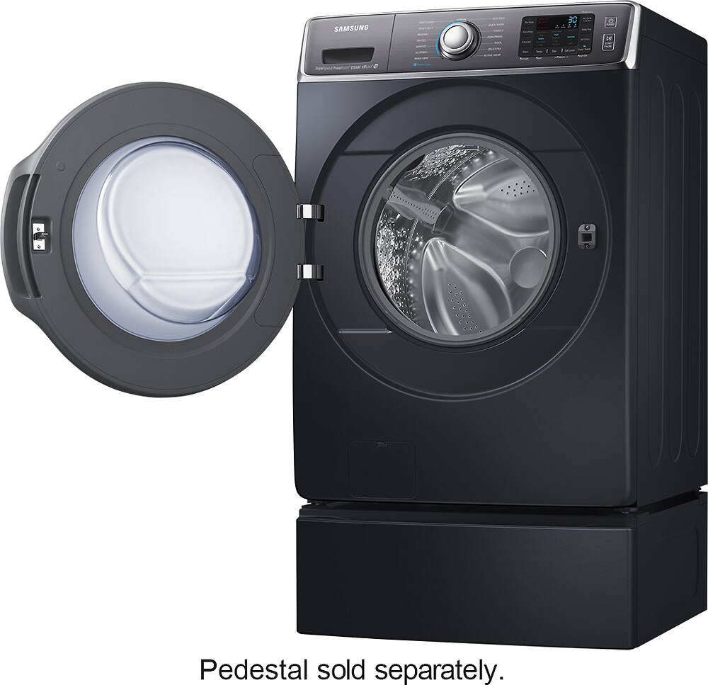 Samsung - 5.6 Cu. Ft. 15-Cycle High-Efficiency Steam Front-Loading Washer - Onyx - AlternateView3 Zoom
