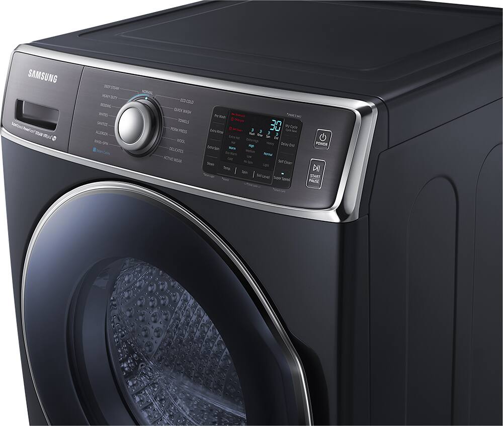 Samsung - 5.6 Cu. Ft. 15-Cycle High-Efficiency Steam Front-Loading Washer - Onyx - AlternateView4 Zoom