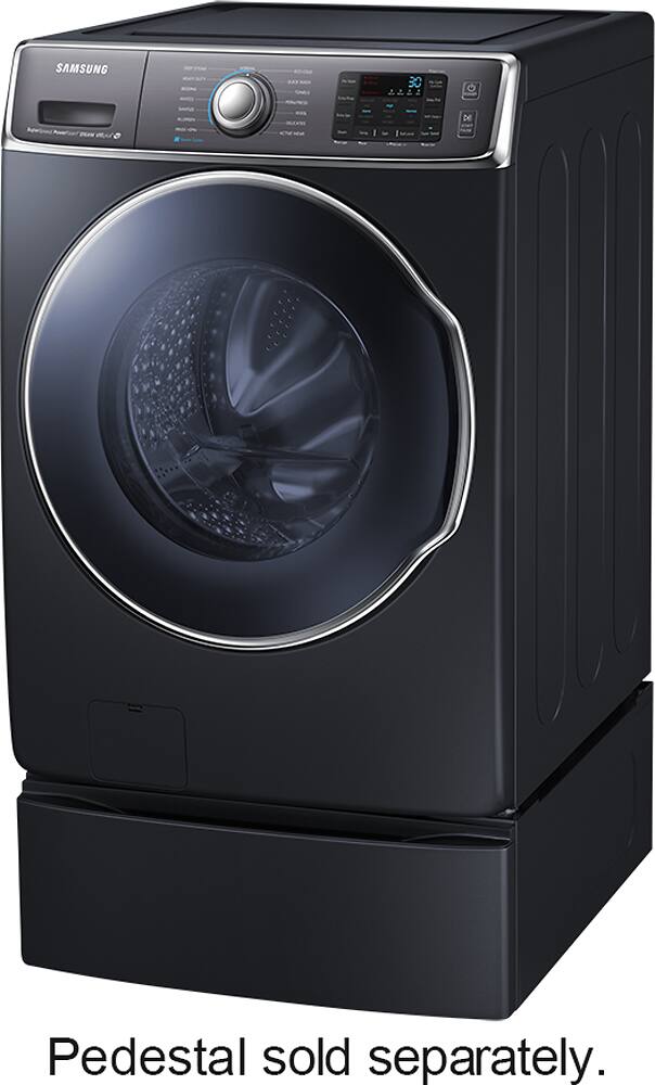 Samsung - 5.6 Cu. Ft. 15-Cycle High-Efficiency Steam Front-Loading Washer - Onyx - Left Zoom